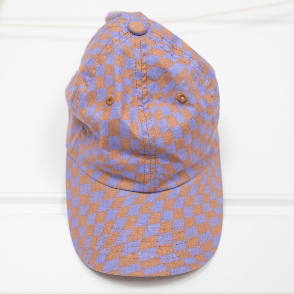 Baggu Trippy Checker Hat Purple